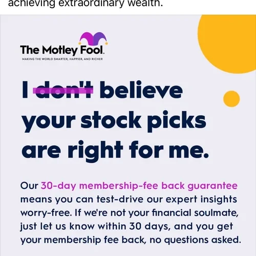 I don't believe your stock picks are right for me