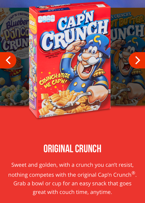Cap'n Crunch product page