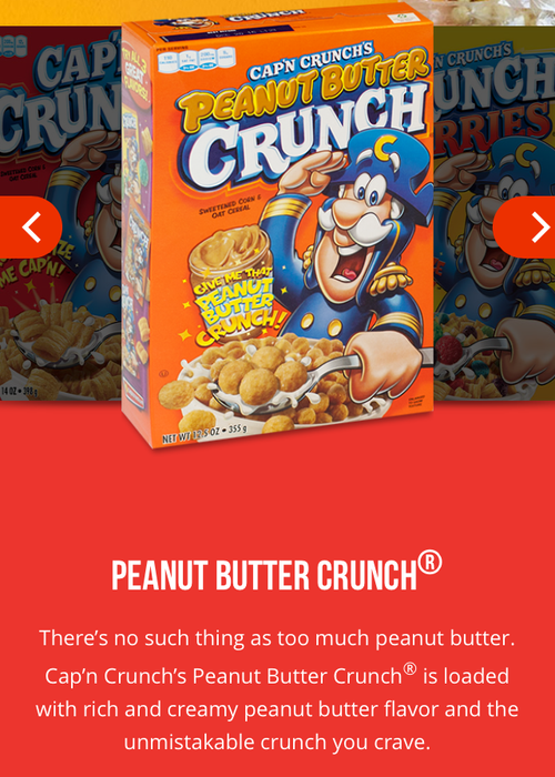 Cap'n Crunch product page