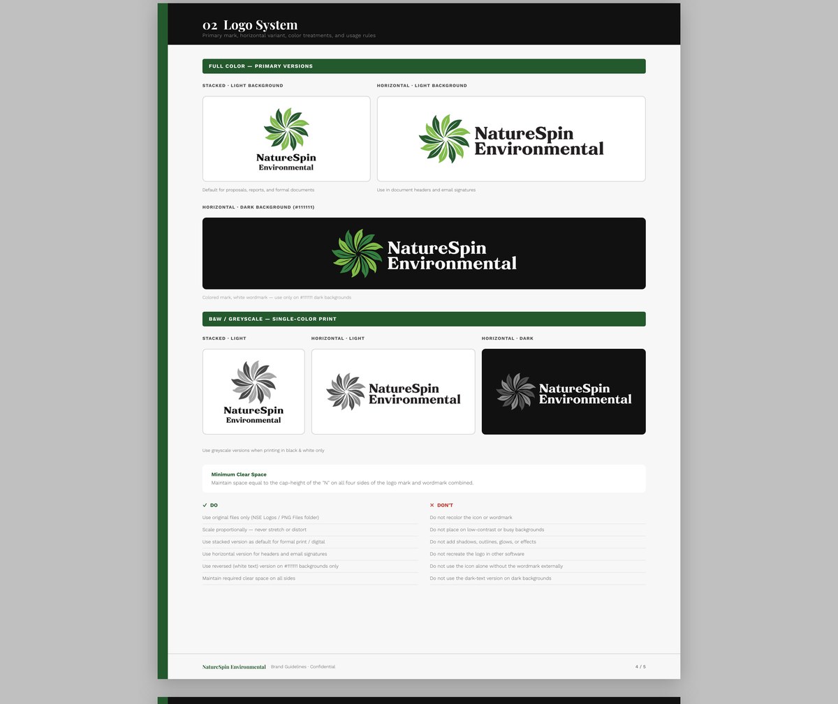 NatureSpin logo usage guidelines