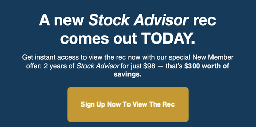 New Stock Advisor rec email