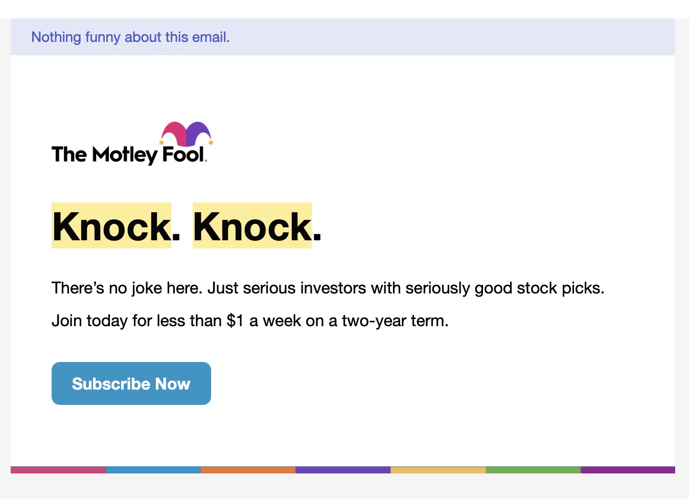 Knock. Knock. — Nothing funny about this email